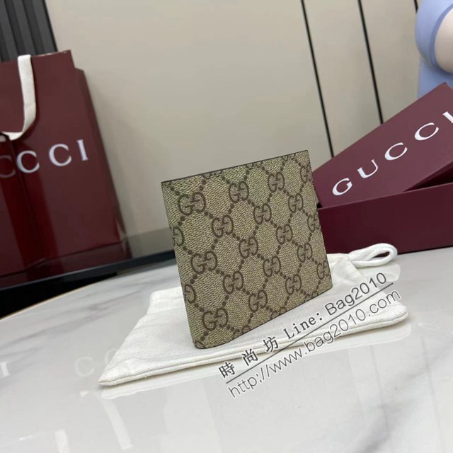 Gucci專櫃古馳最新款Emblem系列雙折錢包男士短夾錢包 jh2694型號：821200